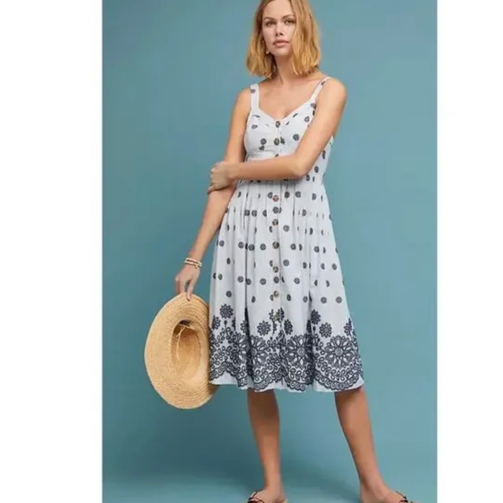 Anthropologie Maeve Seersucker Midi dress 2